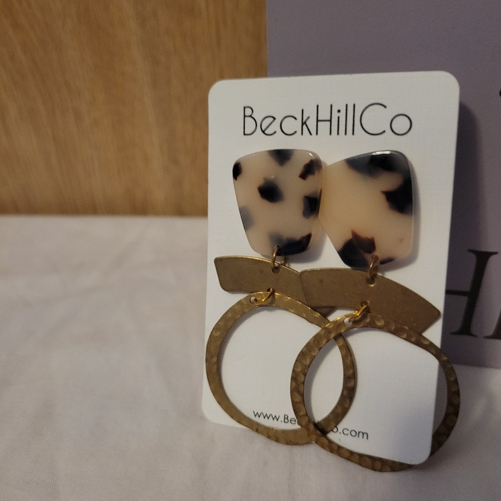 Tortoise Shell and Gold Earrings